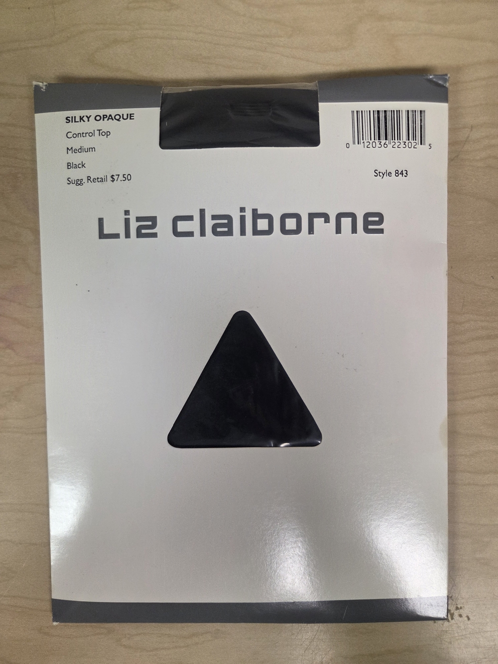 Liz Claiborne Black Silky Opaque Control Top Pantyhose
